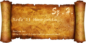 Széll Henrietta névjegykártya